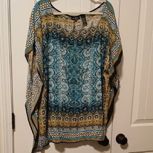 Unique Spectrum Ornate Blue and Gold Tunic